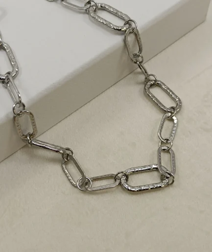 Hammered Link Chunky Necklace
