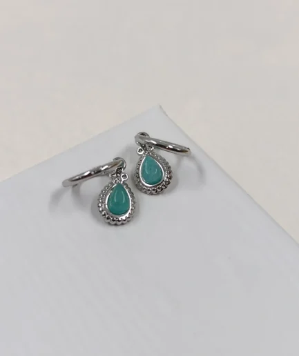 Turquoise Teardrop Hoops