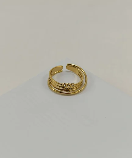 Layered Band Ring with Sparkle