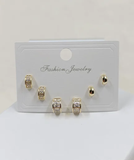 Sparkling Crescent Earring Trio