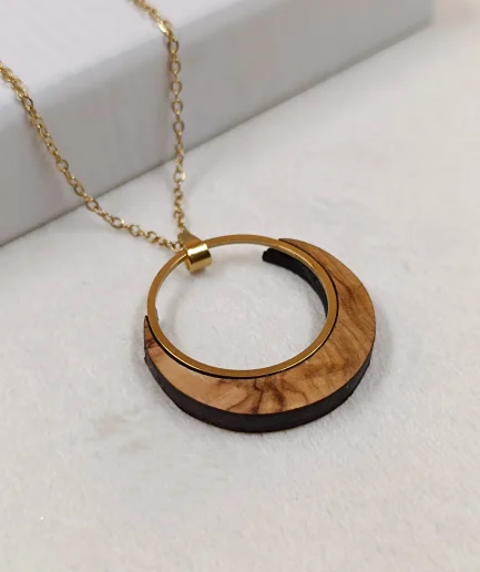 Circular Olivewood Pendant