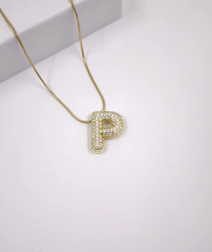 Glitrende Bokstavkjede – Personlig Initial P,